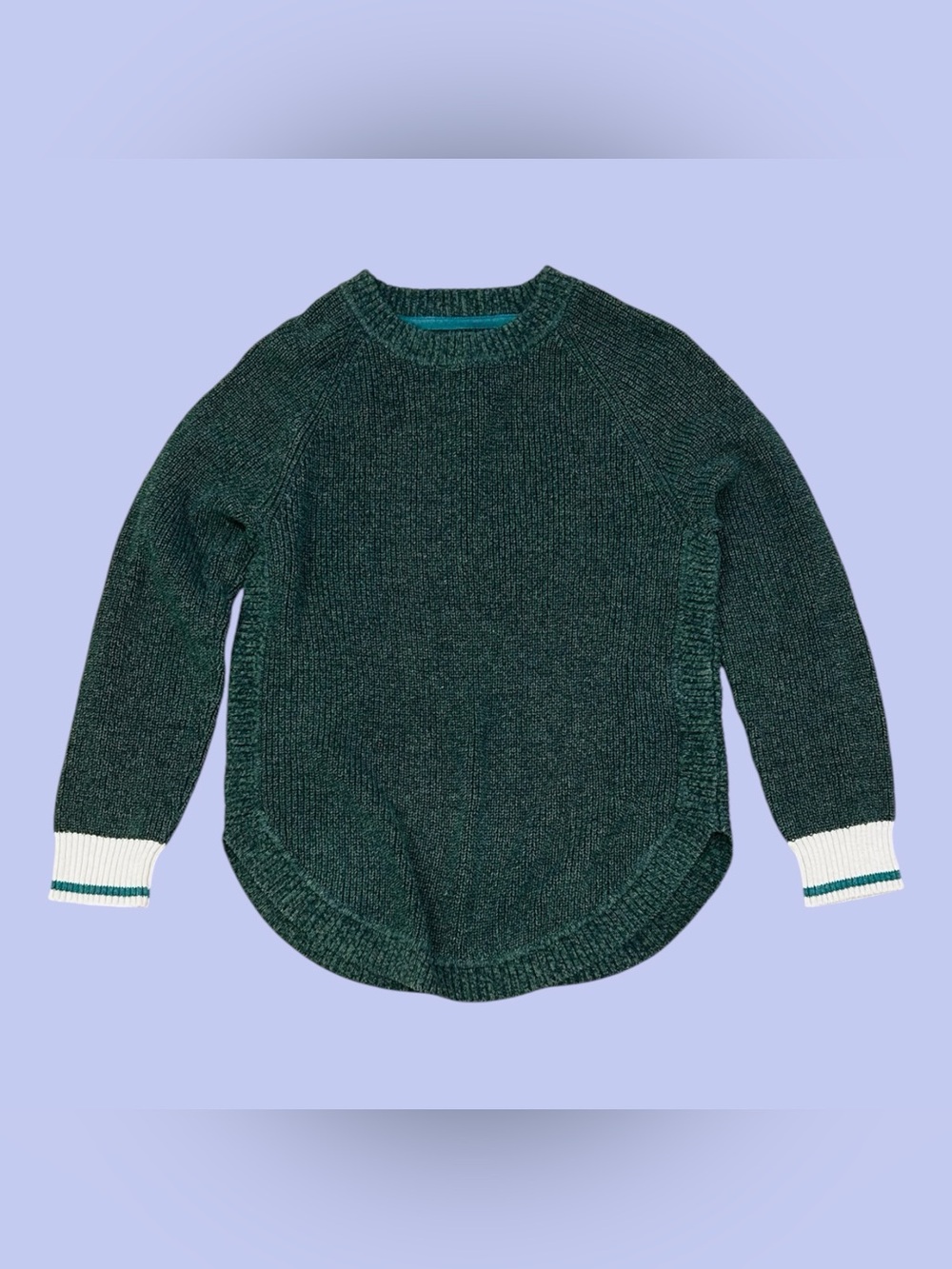 Roots 73 Womens Forest Green Chunky Knit Cowl Neck Sweater Ribbed Cuffs size M - Picture 3 of 6